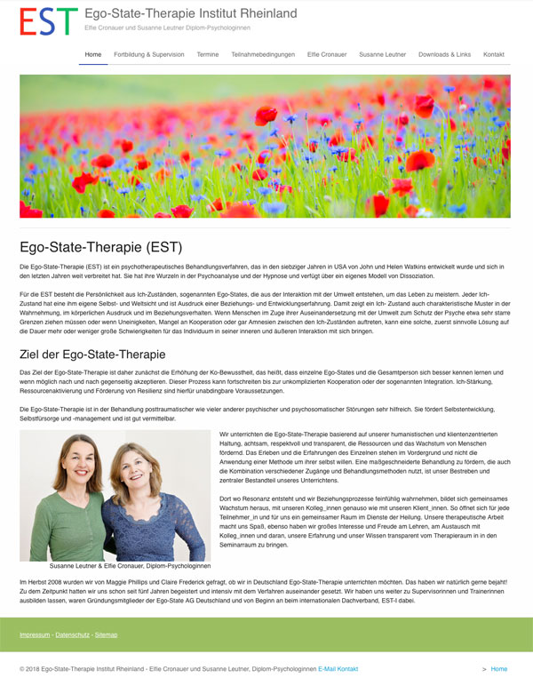 Homepage der Website Ego-State-Therapie Institut Rheinland